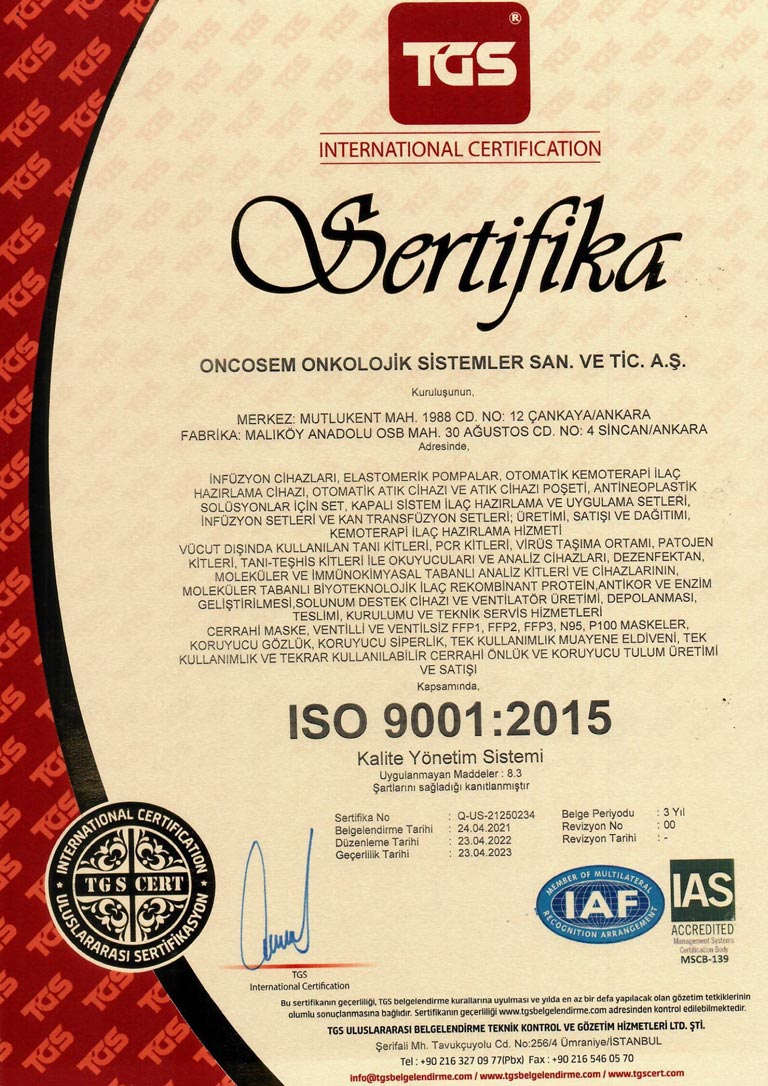 ONCOSEM ISO 9001:2015 TR